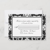 Essen Sie Liebe und Verheiratet sein - Schwarz / W RSVP Karte (Rückseite)