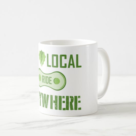 Essen Sie lokal, fahren Sie überall hin Kaffeetasse (VorderseiteRechts)