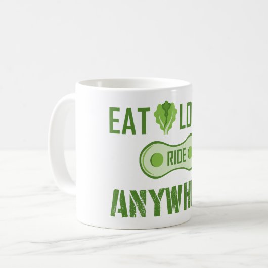 Essen Sie lokal, fahren Sie überall hin Kaffeetasse (Vorderseite Links)