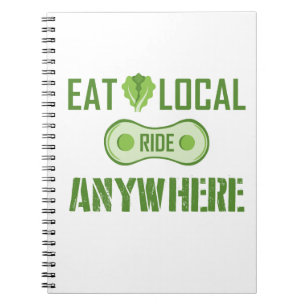 Essen Sie lokal, fahren Sie überall hin Notizblock