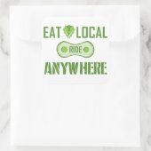 Essen Sie lokal, fahren Sie überall hin Quadratischer Aufkleber (Tasche)