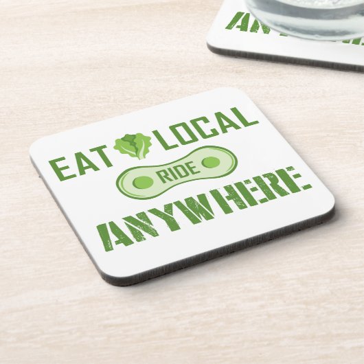 Essen Sie lokal, fahren Sie überall hin Untersetzer (Linke Seite)