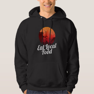 Essen Sie lokale Lebensmittel Bowhun Retro Jagd Hi Hoodie