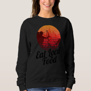 Essen Sie lokale Lebensmittel Bowhun Retro Jäger 8 Sweatshirt