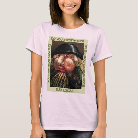 Essen Sie lokales Bio T-Shirt (Vorderseite)