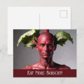 Essen Sie mehr Borscht: Beet Man Postcard Postkarte (Vorne/Hinten)