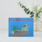 Essen Sie mehr Fisch! Postkarte (Stehend Vorderseite)