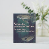 Essen Sie mehr Fisch - Vintag Postkarte (Stehend Vorderseite)