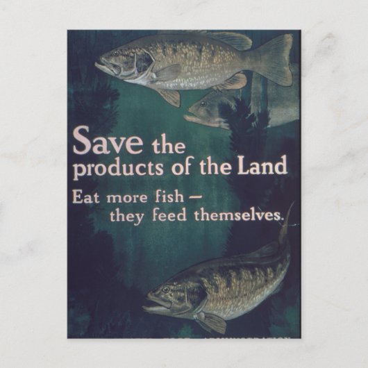 Essen Sie mehr Fisch - Vintag Postkarte (Vorderseite)