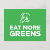 Essen Sie mehr Grüntöne Postkarte (Vorderseite)