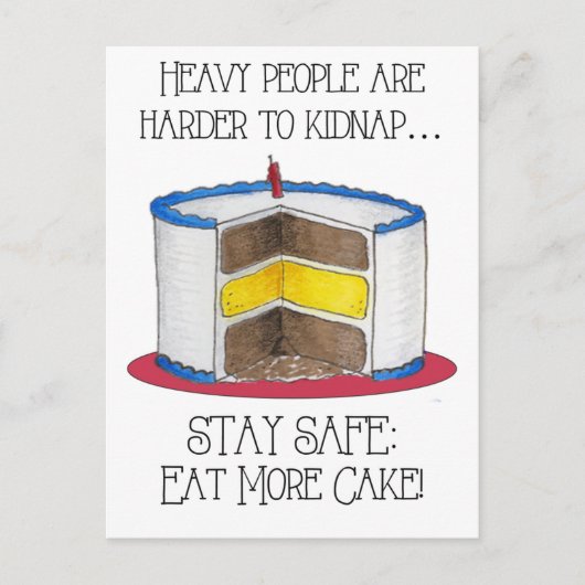 Essen Sie mehr Kuchen Inspiration Postkarte (Vorderseite)