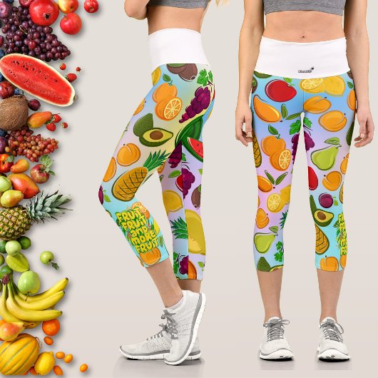 Essen Sie mehr Obst | Yoga für motivierend gesunde Capri Leggings