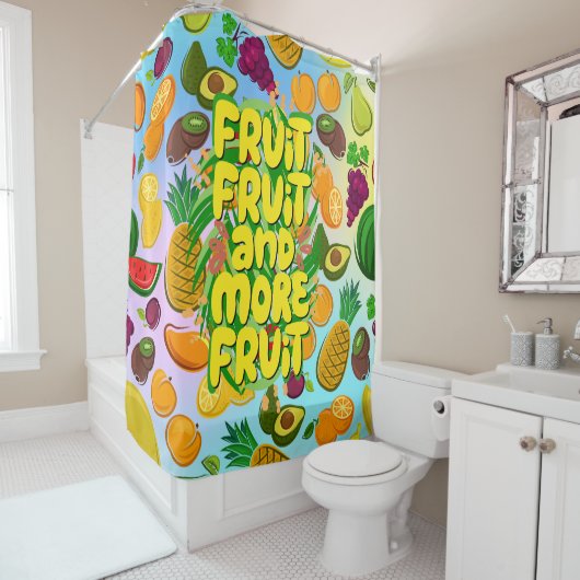 Essen Sie mehr Obst | Yoga für motivierend gesunde Duschvorhang (Beispiel)