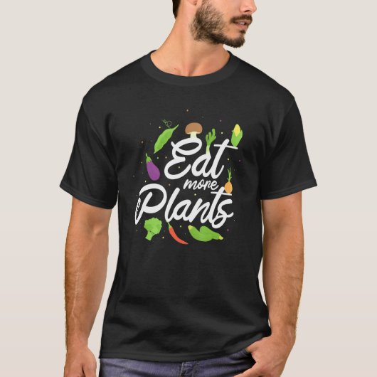 Essen Sie mehr Pflanze Broccoli Chili Bohnen Eggpl T-Shirt (Vorderseite)
