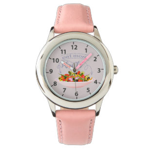 Essen Sie mehr Pflanze Frischsalat Motivation Buch Armbanduhr
