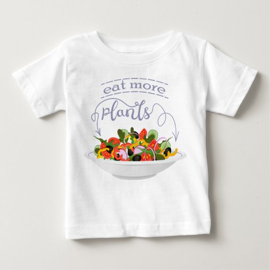 Essen Sie mehr Pflanze Frischsalat Motivation Buch Baby T-shirt (Vorderseite)
