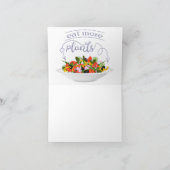 Essen Sie mehr Pflanze Frischsalat Motivation Buch Dankeskarte (Innenseite)