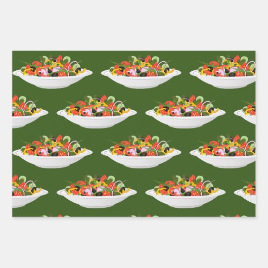 Essen Sie mehr Pflanze Frischsalat Motivation Buch Geschenkpapier Set (Vorderseite 3)