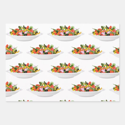 Essen Sie mehr Pflanze Frischsalat Motivation Buch Geschenkpapier Set (Vorderseite)