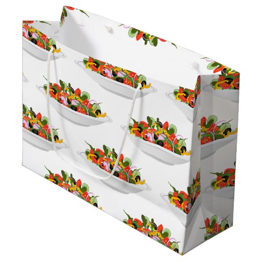 Essen Sie mehr Pflanze Frischsalat Motivation Buch Große Geschenktüte (Vorderseite Schrägansicht)