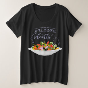 Essen Sie mehr Pflanze Frischsalat Motivation Buch Große Größe T-Shirt
