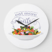 Essen Sie mehr Pflanze Frischsalat Motivation Buch Große Wanduhr (Vorderseite)