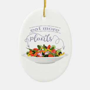 Essen Sie mehr Pflanze Frischsalat Motivation Buch Keramik Ornament