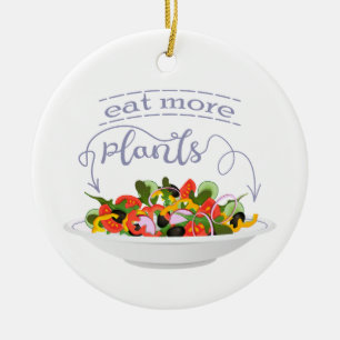 Essen Sie mehr Pflanze Frischsalat Motivation Buch Keramik Ornament