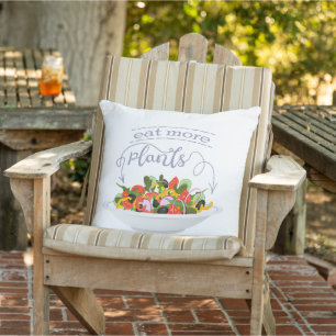 Essen Sie mehr Pflanze Frischsalat Motivation Buch Kissen