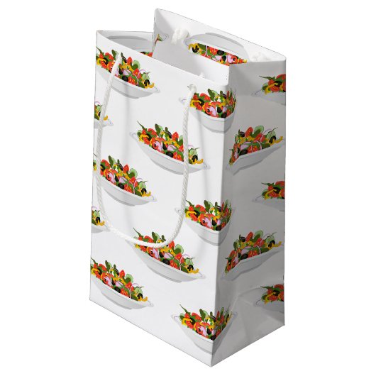 Essen Sie mehr Pflanze Frischsalat Motivation Buch Kleine Geschenktüte (Rückseite Schrägansicht)