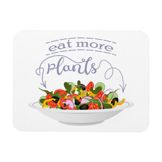 Essen Sie mehr Pflanze Frischsalat Motivation Buch Magnet (Horizontal)