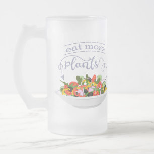 Essen Sie mehr Pflanze Frischsalat Motivation Buch Mattglas Bierglas