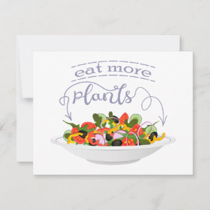 Essen Sie mehr Pflanze Frischsalat Motivation Buch Mitteilungskarte