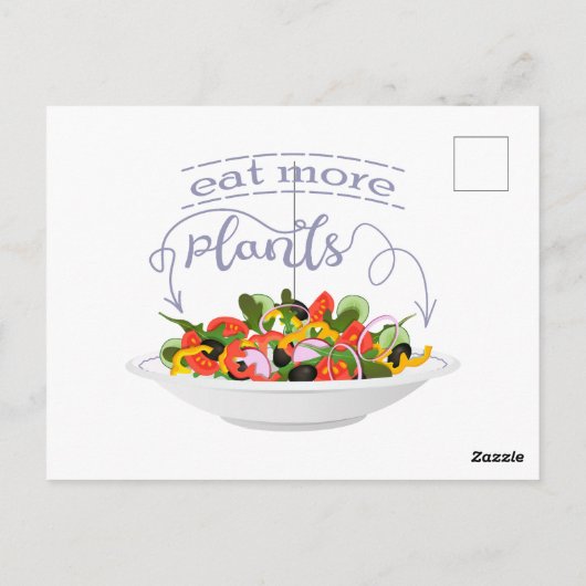 Essen Sie mehr Pflanze Frischsalat Motivation Buch Postkarte (Rückseite)