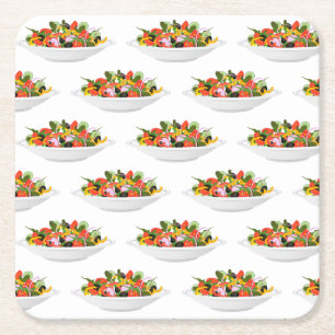 Essen Sie mehr Pflanze Frischsalat Motivation Buch Rechteckiger Pappuntersetzer