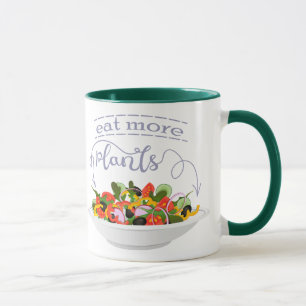 Essen Sie mehr Pflanze Frischsalat Motivation Buch Tasse