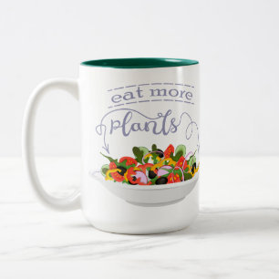Essen Sie mehr Pflanze Frischsalat Motivation Buch Zweifarbige Tasse