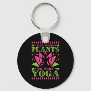 Essen Sie mehr Pflanze mehr Yoga, Vegan Schlüsselanhänger