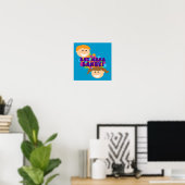 Essen Sie mehr Süßes Retro-Kinder Poster (Heimbüro)