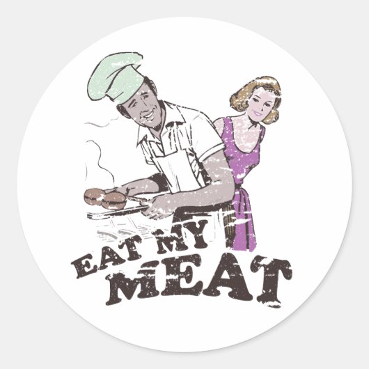 ESSEN SIE MEIN FLEISCH RUNDER AUFKLEBER (Vorderseite)