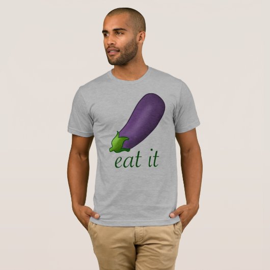 Essen Sie meine Aubergine T-Shirt (Vorne ganz)