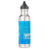 "Essen Sie meine Blasen" Cooles Schwimmbadmuster S Edelstahlflasche (Rechts)