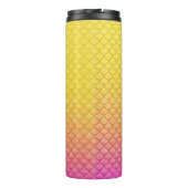 "Essen Sie meine Blasen" Gelbe/rosa Waage Schwimme Thermosbecher (Rückseite)