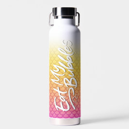 "Essen Sie meine Blasen" Gelbe/rosa Waage Schwimme Trinkflasche