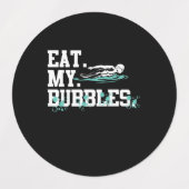 Essen Sie meine Bubbles Funny Sschwimmen Geschenk Etiketten (Design 1)