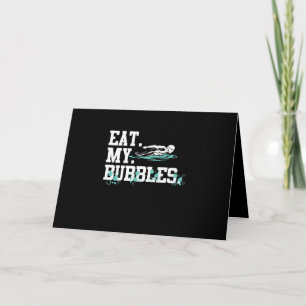 Essen Sie meine Bubbles lustiges Schwimmen Geschen Karte
