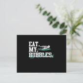Essen Sie meine Bubbles lustiges Schwimmen Geschen Postkarte (Stehend Vorderseite)