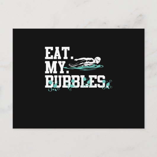 Essen Sie meine Bubbles lustiges Schwimmen Geschen Postkarte (Vorderseite)