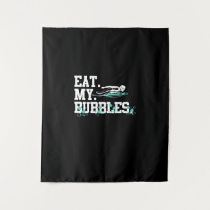 Essen Sie meine Bubbles lustiges Schwimmen Geschen Wandteppich