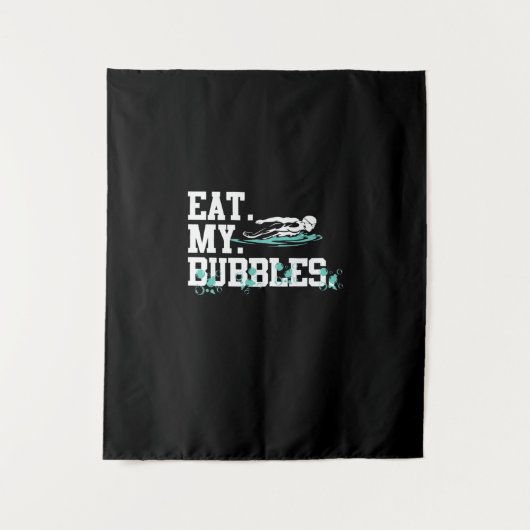 Essen Sie meine Bubbles lustiges Schwimmen Geschen Wandteppich (Vorderseite)